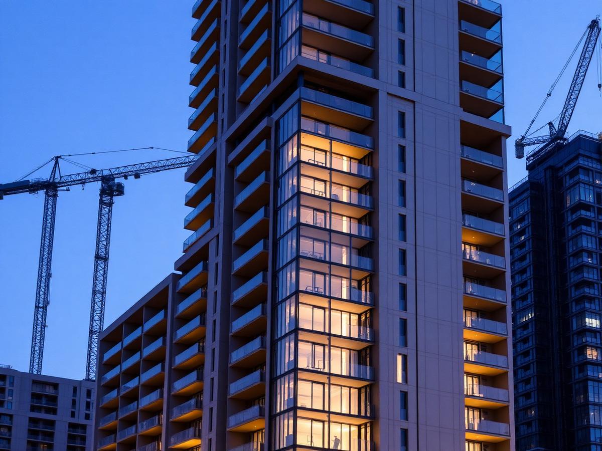 High-rise residential tower under construction